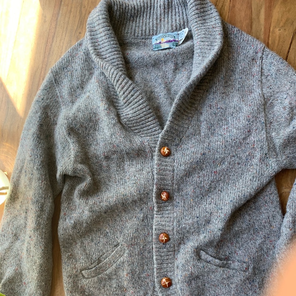 Cozy grey sweater natural selection button down